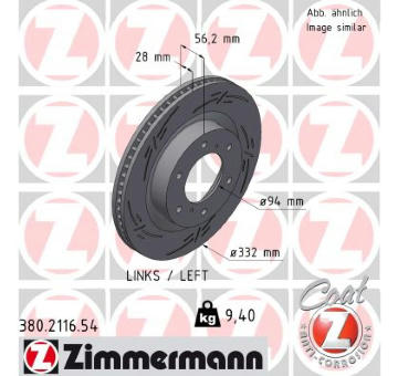 Brzdový kotouč ZIMMERMANN 380.2116.54