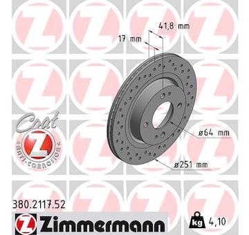 Brzdový kotouč ZIMMERMANN 380.2117.52