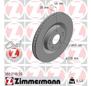 Brzdový kotouč ZIMMERMANN 380.2118.20