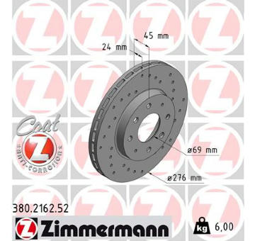 Brzdový kotouč ZIMMERMANN 380.2162.52