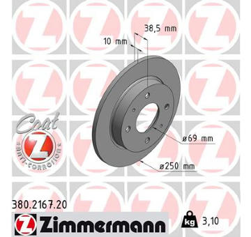 Brzdový kotouč ZIMMERMANN 380.2167.20