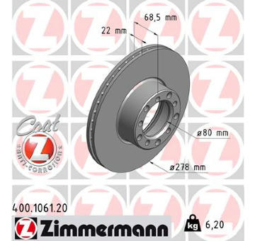 Brzdový kotouč ZIMMERMANN 400.1061.20