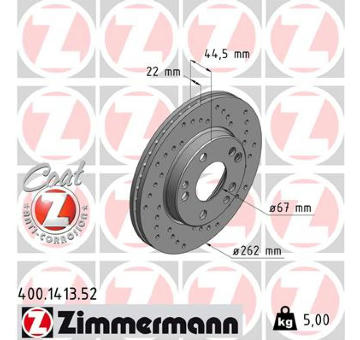 Brzdový kotúč ZIMMERMANN 400.1413.52