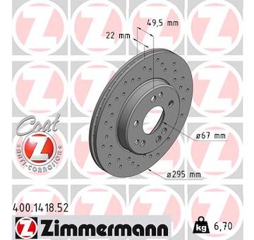 Brzdový kotouč ZIMMERMANN 400.1418.52