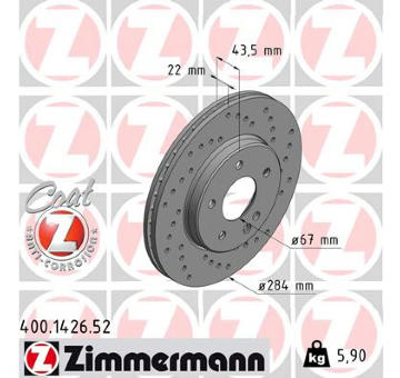 Brzdový kotouč ZIMMERMANN 400.1426.52