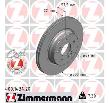 Brzdový kotouč ZIMMERMANN 400.1434.20