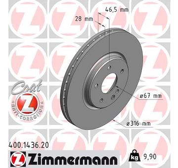 Brzdový kotouč ZIMMERMANN 400.1436.20