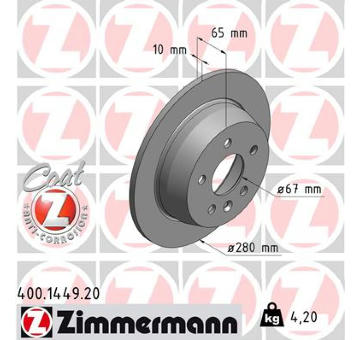 Brzdový kotouč ZIMMERMANN 400.1449.20