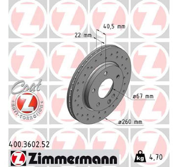 Brzdový kotouč ZIMMERMANN 400.3602.52