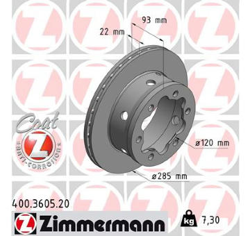 Brzdový kotúč ZIMMERMANN 400.3605.20