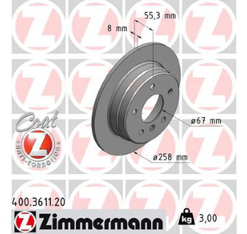 Brzdový kotouč ZIMMERMANN 400.3611.20