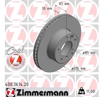 Brzdový kotouč ZIMMERMANN 400.3614.20