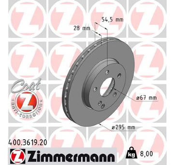 Brzdový kotouč ZIMMERMANN 400.3619.20