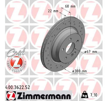 Brzdový kotouč ZIMMERMANN 400.3622.52