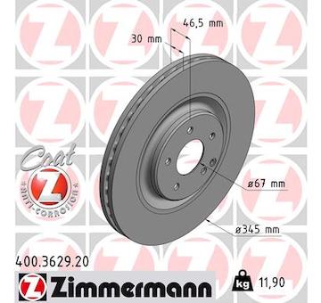 Brzdový kotouč ZIMMERMANN 400.3629.20