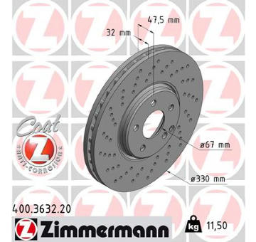 Brzdový kotouč ZIMMERMANN 400.3632.20