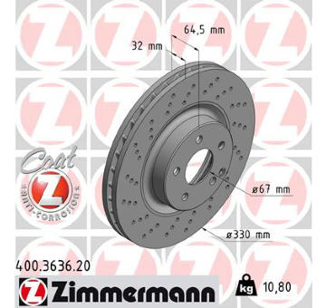 Brzdový kotouč ZIMMERMANN 400.3636.20