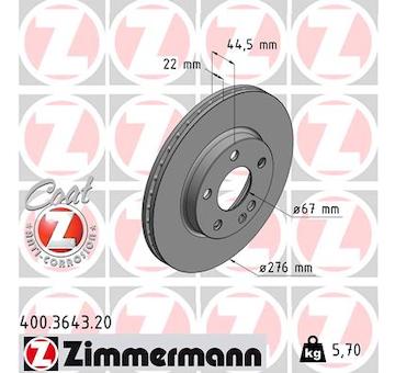 Brzdový kotouč ZIMMERMANN 400.3643.20