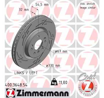 Brzdový kotouč ZIMMERMANN 400.3648.54