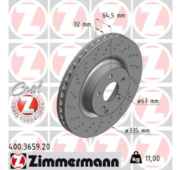 Brzdový kotouč ZIMMERMANN 400.3659.20