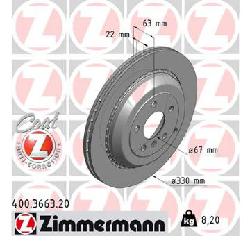 Brzdový kotouč ZIMMERMANN 400.3663.20