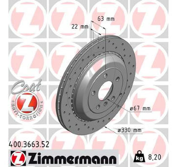 Brzdový kotouč ZIMMERMANN 400.3663.52