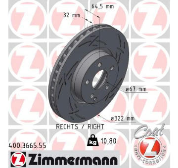 Brzdový kotouč ZIMMERMANN 400.3664.55