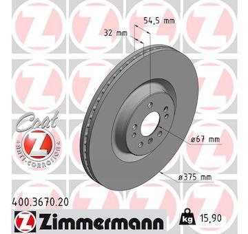 Brzdový kotouč ZIMMERMANN 400.3670.20