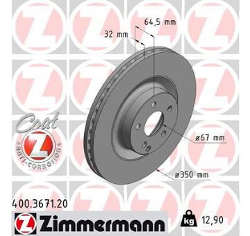 Brzdový kotouč ZIMMERMANN 400.3671.20