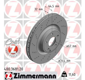 Brzdový kotouč ZIMMERMANN 400.3681.20