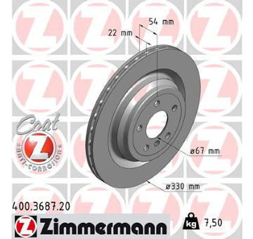 Brzdový kotouč ZIMMERMANN 400.3687.20