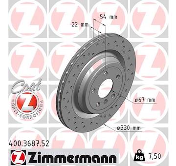 Brzdový kotouč ZIMMERMANN 400.3687.52