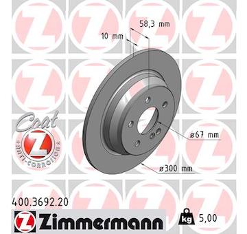 Brzdový kotouč ZIMMERMANN 400.3692.20