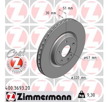 Brzdový kotouč ZIMMERMANN 400.3693.20