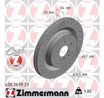 Brzdový kotouč ZIMMERMANN 400.3699.20