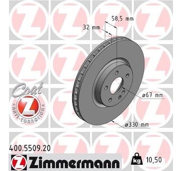 Brzdový kotouč ZIMMERMANN 400.5509.20