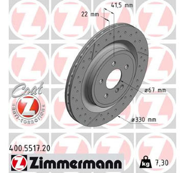 Brzdový kotouč ZIMMERMANN 400.5517.20