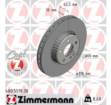 Brzdový kotouč ZIMMERMANN 400.5519.30