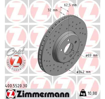 Brzdový kotouč ZIMMERMANN 400.5520.30