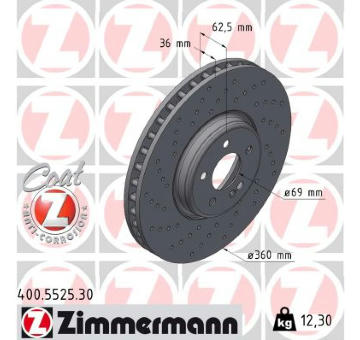 Brzdový kotúč ZIMMERMANN 400.5525.30