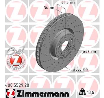 Brzdový kotouč ZIMMERMANN 400.5529.20