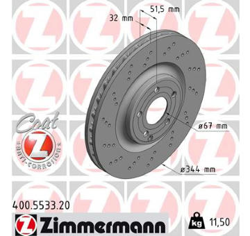 Brzdový kotúč ZIMMERMANN 400.5533.20
