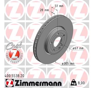 Brzdový kotouč ZIMMERMANN 400.5538.20