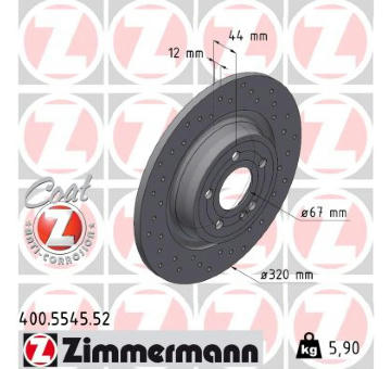 Brzdový kotúč ZIMMERMANN 400.5545.52