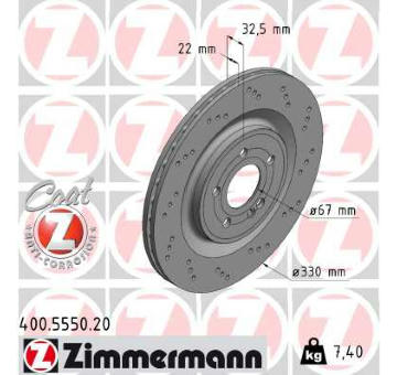 Brzdový kotouč ZIMMERMANN 400.5550.20