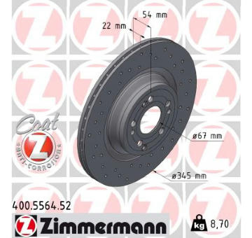 Brzdový kotouč ZIMMERMANN 400.5564.52