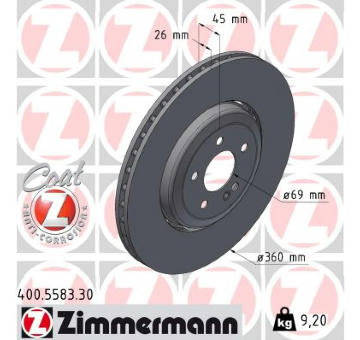 Brzdový kotouč ZIMMERMANN 400.5583.30