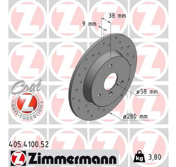 Brzdový kotouč ZIMMERMANN 405.4100.52