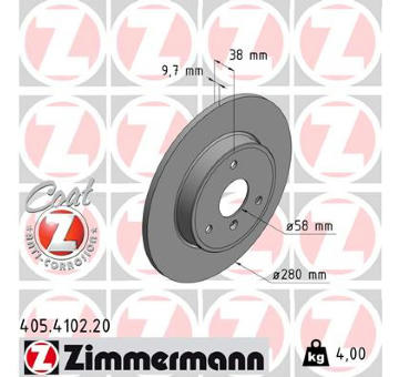 Brzdový kotouč ZIMMERMANN 405.4102.20