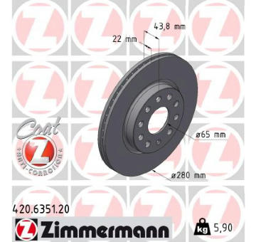 Brzdový kotúč ZIMMERMANN 420.6351.20